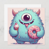 Einladung "Das gierige Monster" (Vorne/Hinten)