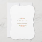 Einladung De Bautizo Con Flores Gold Girl Taufe (Rückseite)