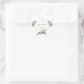 Einladung De Bautizo Con Flores Gold Ivory Lily Quadratischer Aufkleber (Tasche)