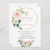 Einladung De Bautizo Con Flores Spanien Einladung (Vorne/Hinten)