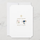 Einladung De Bautizo Con Flores Twins Taufe (Rückseite)
