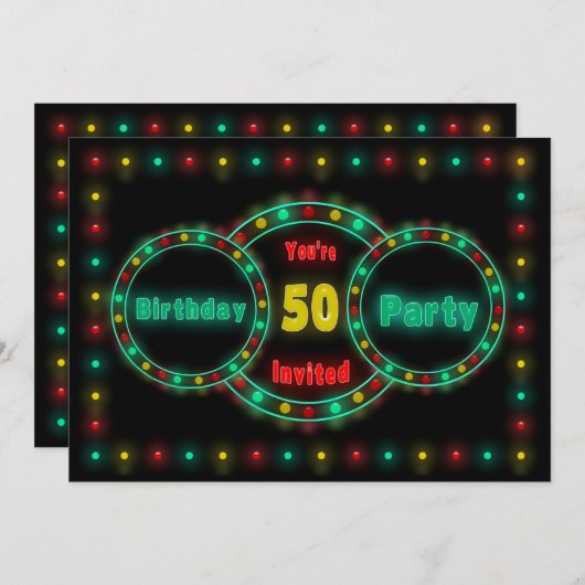 EINLADUNG DER 50. GEBURTSTAG - NICHTLICHT (Vorne/Hinten)