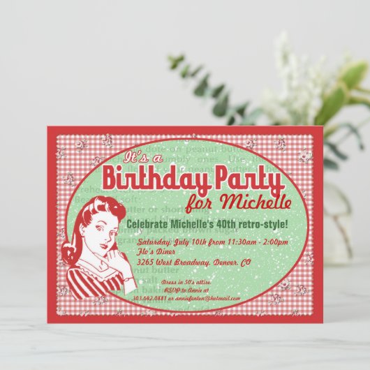 Einladung der 50er Geburtstagspartei (Stehend Vorderseite)