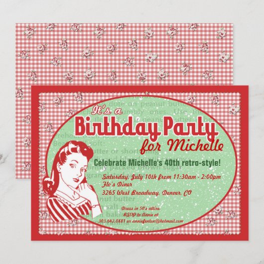 Einladung der 50er Geburtstagspartei (Vorne/Hinten)