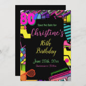 Einladung der 80er Jahre, zurück in die 80er Jahre (Vorne/Hinten)