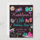 Einladung der 90er Jahre, zurück in die 90er Jahre (Vorderseite)