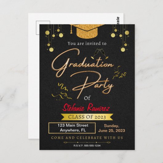 EINLADUNG DER ABBILDUNGSPARTEI POSTKARTE (Vorne/Hinten)