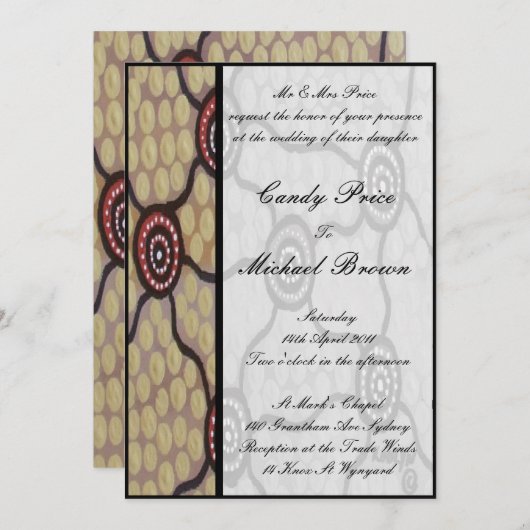 Einladung der Aborigine-Wedding Eora (Vorne/Hinten)