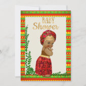 Einladung der afrikanischen Babydusche mit kleinen (Vorderseite)