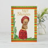 Einladung der afrikanischen Babydusche mit kleinen (Stehend Vorderseite)