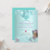 Einladung der Afrikanischen Meerjungfrau Birthday  (Vorderseite/Rückseite Beispiel)