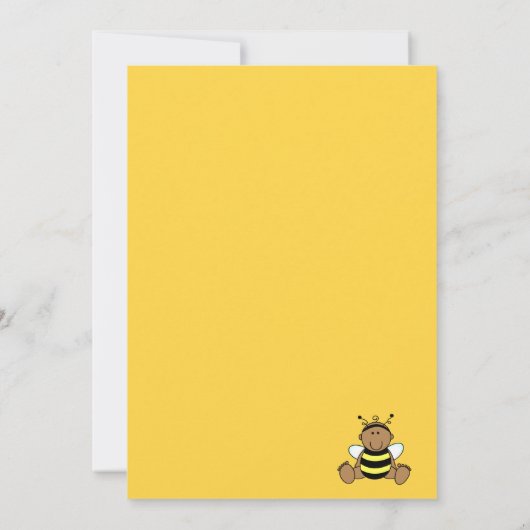 Einladung der Afroamerikanerin Baby Bee Baby Showe (Rückseite)