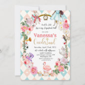 Einladung der afroamerikanischen Alice im Wunderla (Vorderseite)