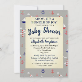 Einladung der Ahoy Niedlich Nautical Baby Shower