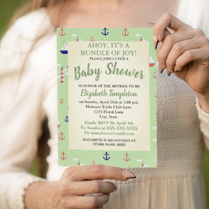 Einladung der Ahoy Niedlich Nautical Baby Shower