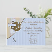 Einladung der Airplane Babydusche (Stehend Vorderseite)