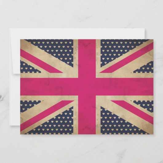 Einladung der alten Union Jack in Pink Flag (Vorderseite)