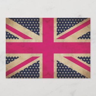Einladung der alten Union Jack in Pink Flag