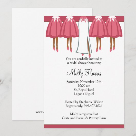 Einladung der American Bridal Dusche (Vorne/Hinten)