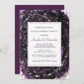 Einladung der Amethyst Geode Lila Engagement-Parte (Vorne/Hinten)