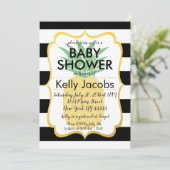 Einladung der Ananas Schwarz-Weiß-Baby-Dusche (Stehend Vorderseite)