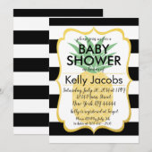 Einladung der Ananas Schwarz-Weiß-Baby-Dusche (Vorne/Hinten)