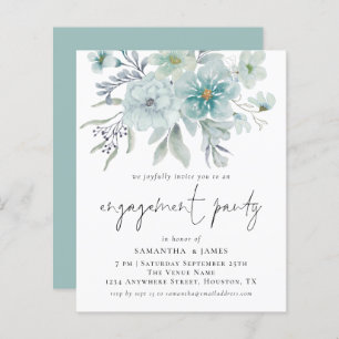 Einladung der Aquamarinen Weißflorals-Engagement-P