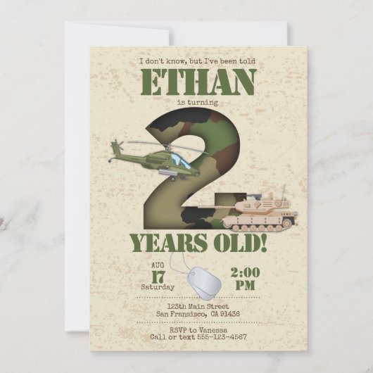Einladung der Armee - 2. Geburtstag (Vorderseite)