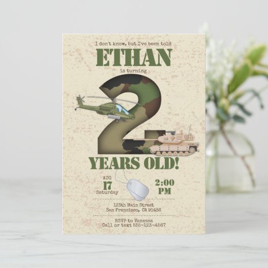 Einladung der Armee - 2. Geburtstag (Stehend Vorderseite)