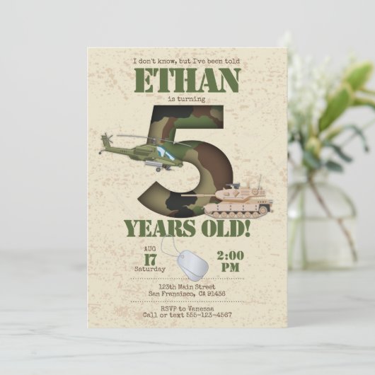 Einladung der Armee - 5. Geburtstag (Stehend Vorderseite)