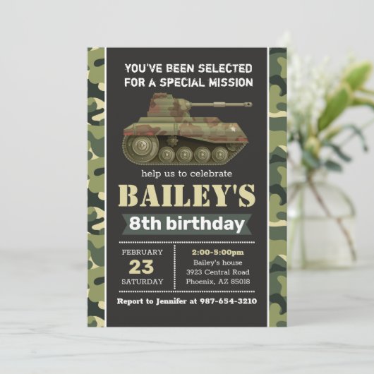 Einladung der Armee, Camouflage zum militärischen (Stehend Vorderseite)