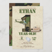 Einladung der Armee - Einladung zum 1. Geburtstag (Vorne/Hinten)