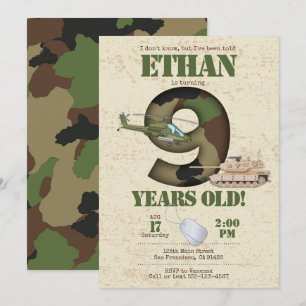 Einladung der Armee - Einladung zum 9. Geburtstag