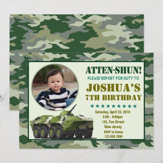 Einladung der Armee zum Geburtstag (Vorne/Hinten)