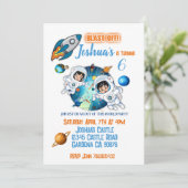 Einladung der Astronautin Space Geburtstagsparty (Stehend Vorderseite)