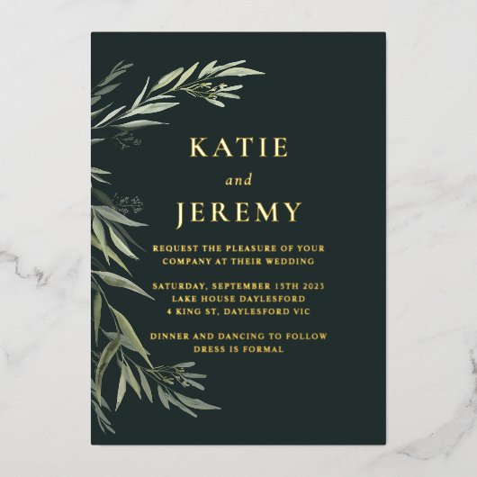 Einladung der australischen Native Gum Leaf Foil (Vorderseite)