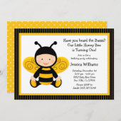 Einladung der Baby Bee Birthday Party (Vorne/Hinten)