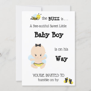 *~* Einladung der Baby Bee Niedlich Baby Boy Dusch