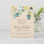 Einladung der Baby-Bird-Dusche (Stehend Vorderseite)