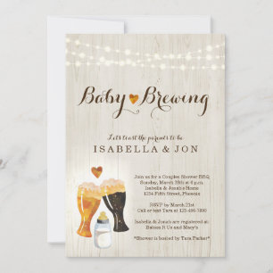 Einladung der Baby Brewing Couple Babydusche
