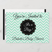 Einladung der Baby-Dusche "Grün" und "Schwarzer Ju (Vorne/Hinten)