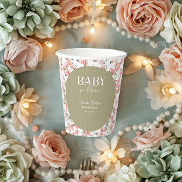 Einladung der Baby Green Baby Bloom Baby Dusche Pappbecher