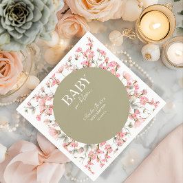 Einladung der Baby Green Baby Bloom Baby Dusche Serviette