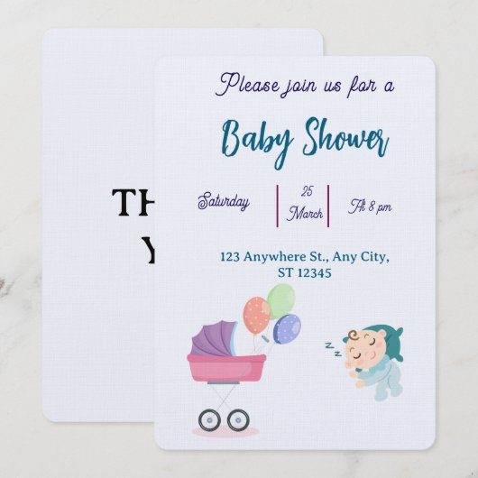 Einladung der Babydusche (Vorne/Hinten)