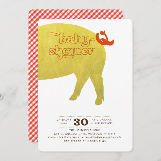 Einladung der Babydusche (Vorne/Hinten)