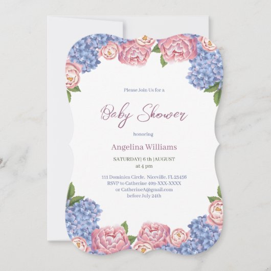 Einladung der Babydusche. (Vorderseite)