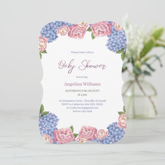 Einladung der Babydusche. (Stehend Vorderseite)