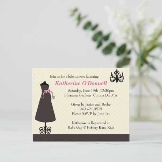 Einladung der Babydusche (Stehend Vorderseite)