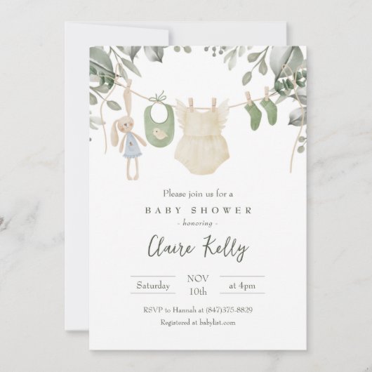 Einladung der Babydusche (Vorderseite)