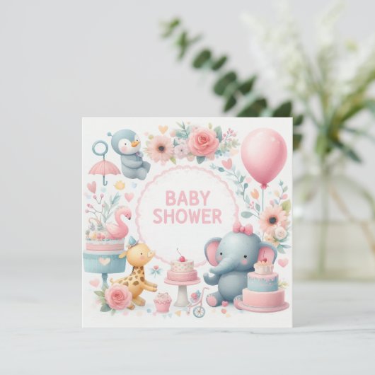 Einladung der Babydusche (Stehend Vorderseite)